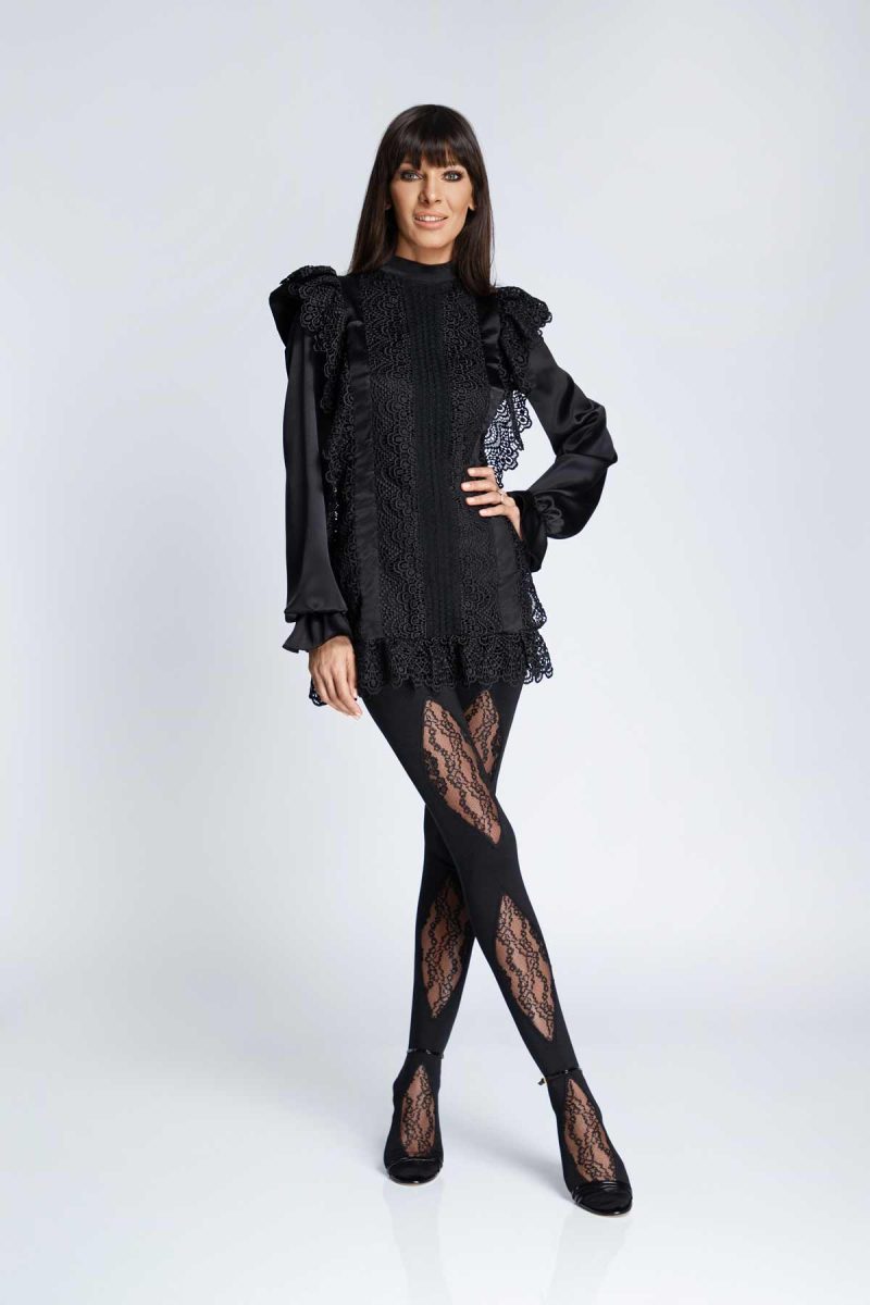 Colanți din lycra cu dantelă